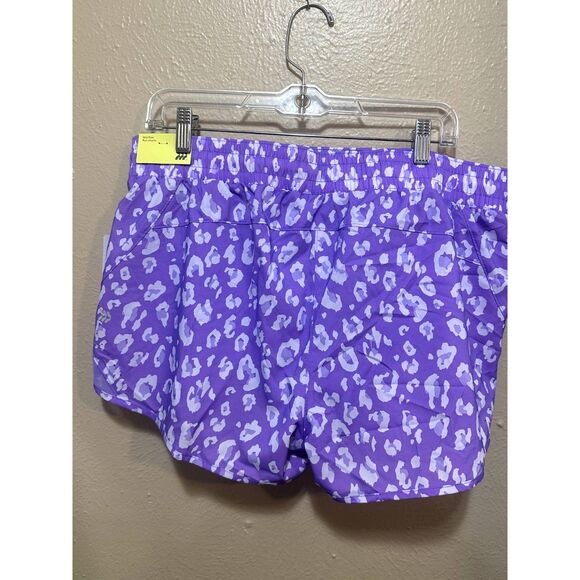 All In Motion Women’s‎ 3” Running Shorts Large Purple Leopard Zip Pocket NWT - Picture 12 of 12